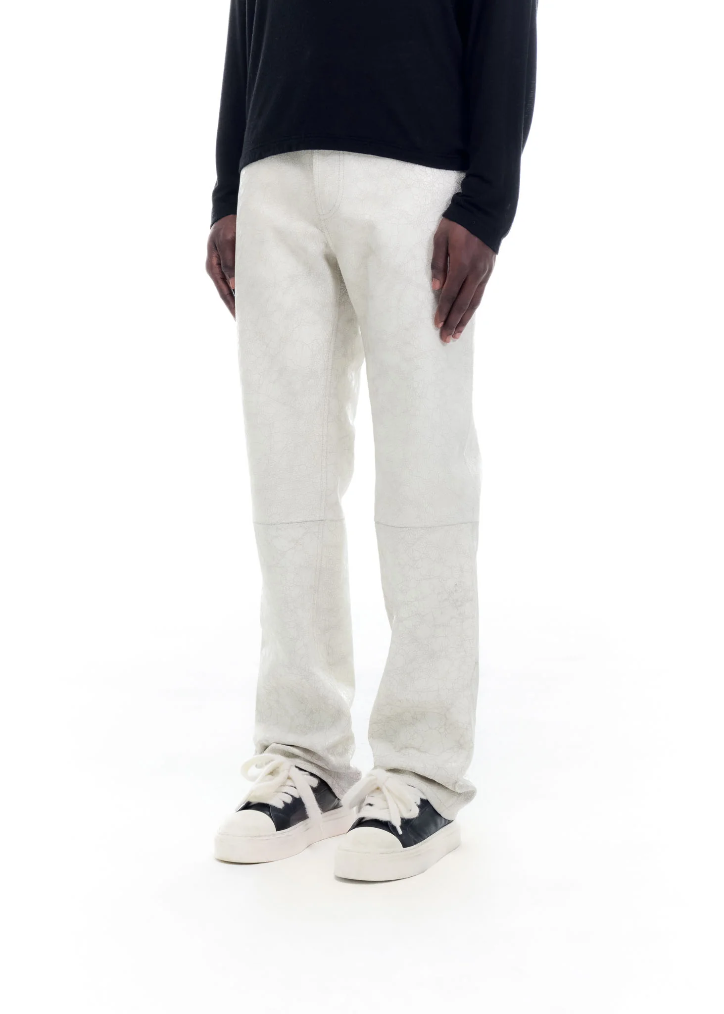 CRACKED PAINT LEATHER PANTS - Image 3