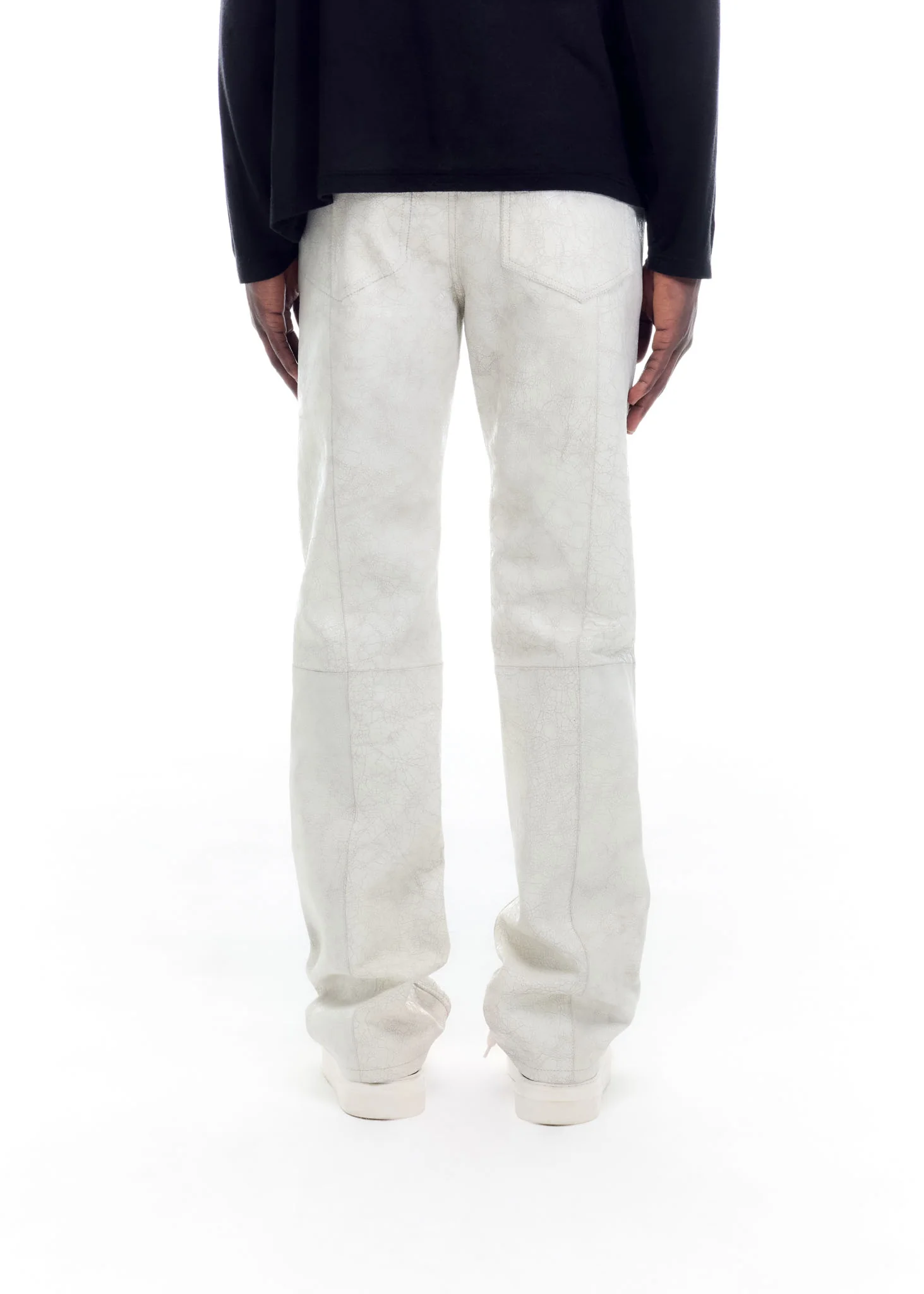 CRACKED PAINT LEATHER PANTS - Image 4