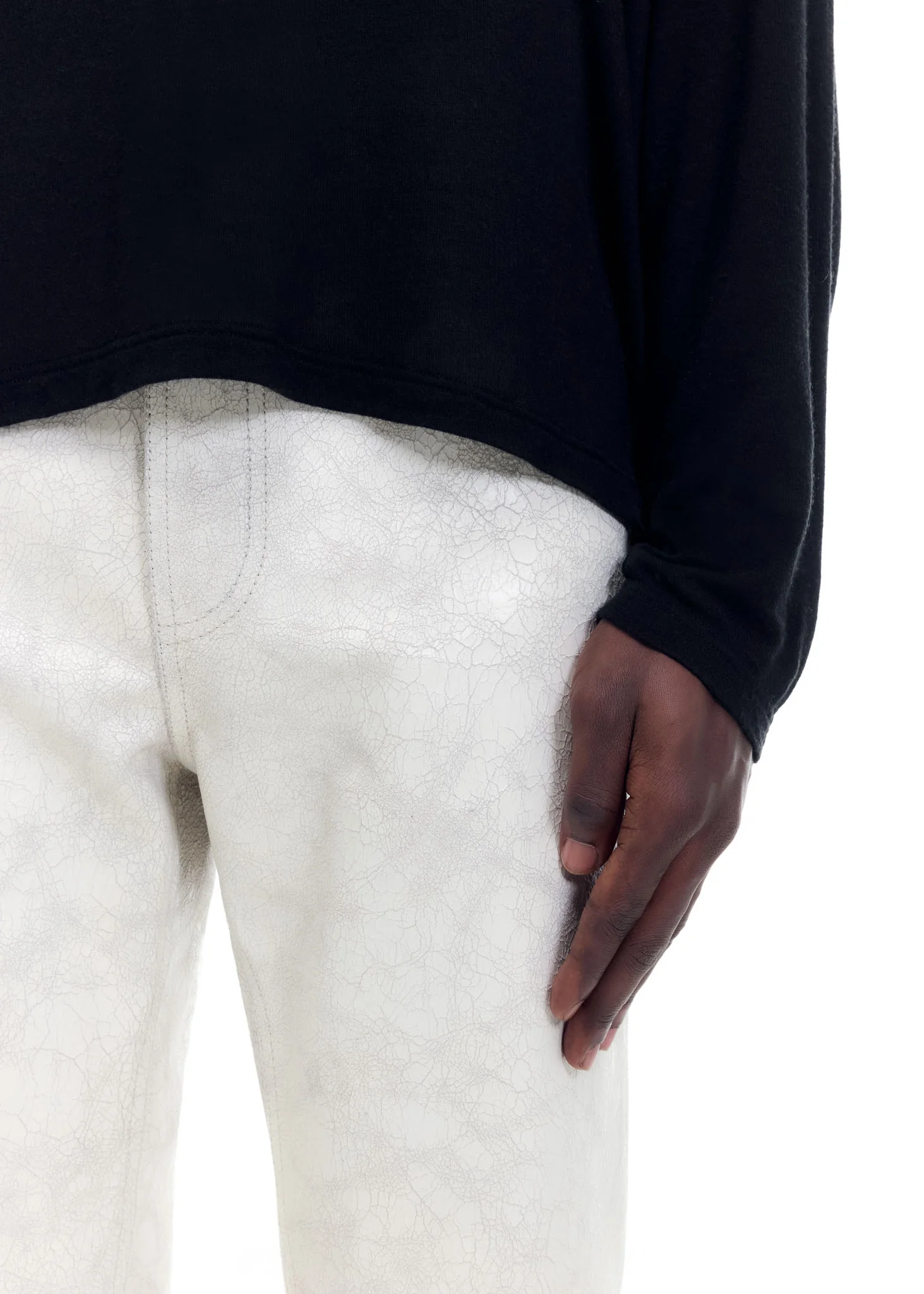 CRACKED PAINT LEATHER PANTS - Image 5