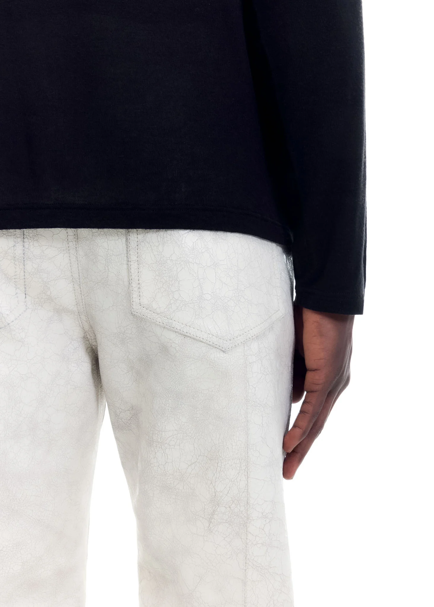 CRACKED PAINT LEATHER PANTS - Image 6