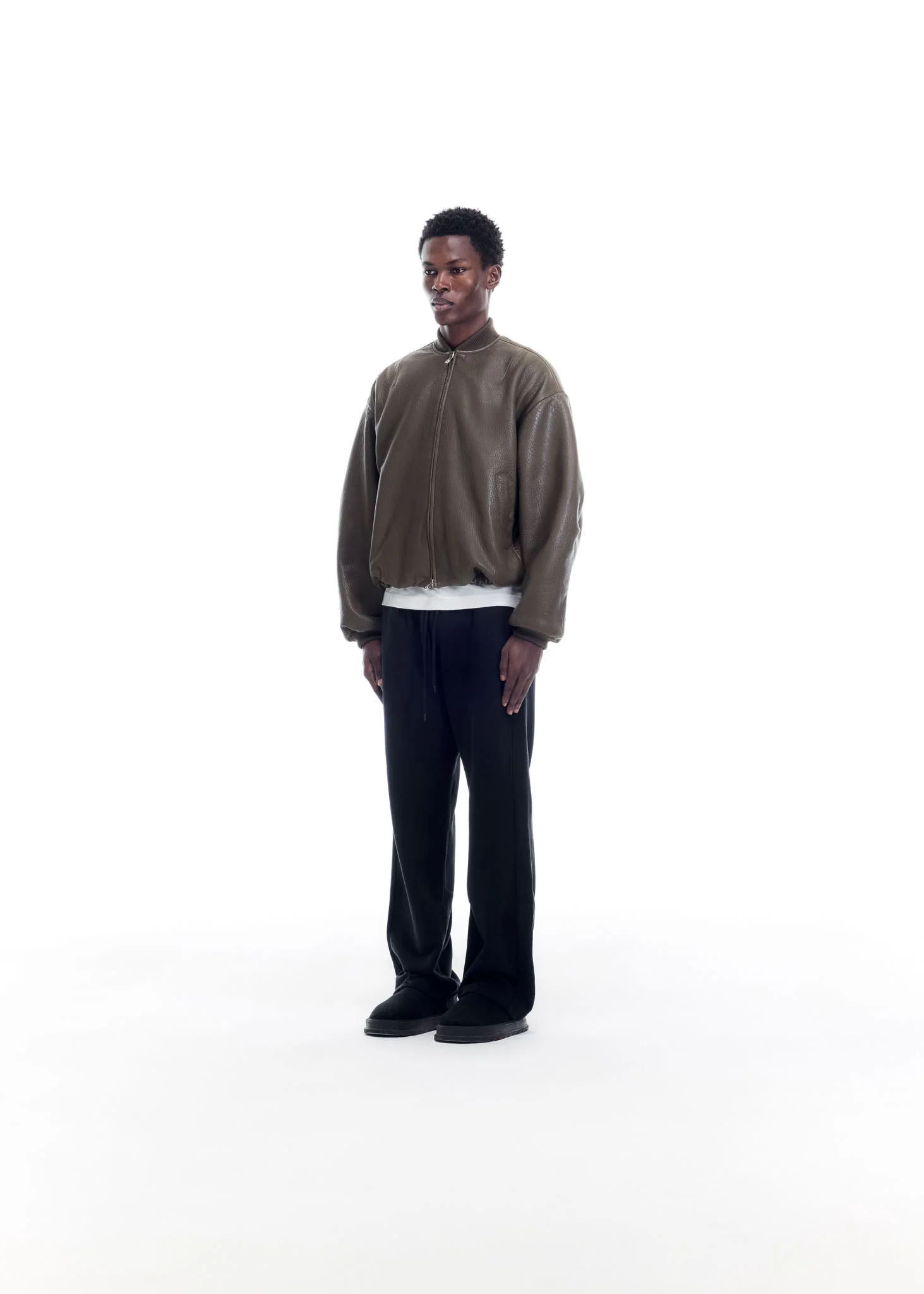 SHRUNKEN LEATHER BOMBER - Image 3