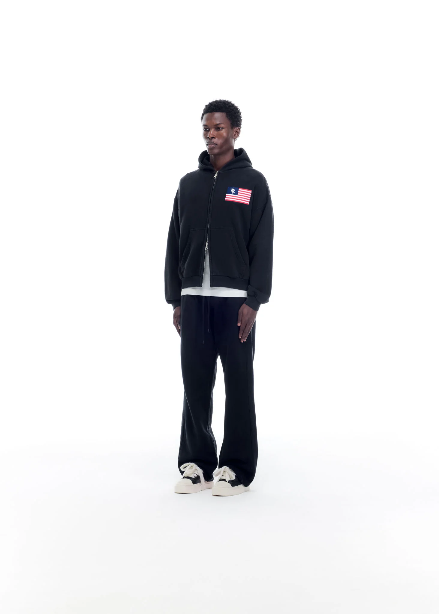 TWO STAR FLAG ZIPPED HOODIE - Image 3