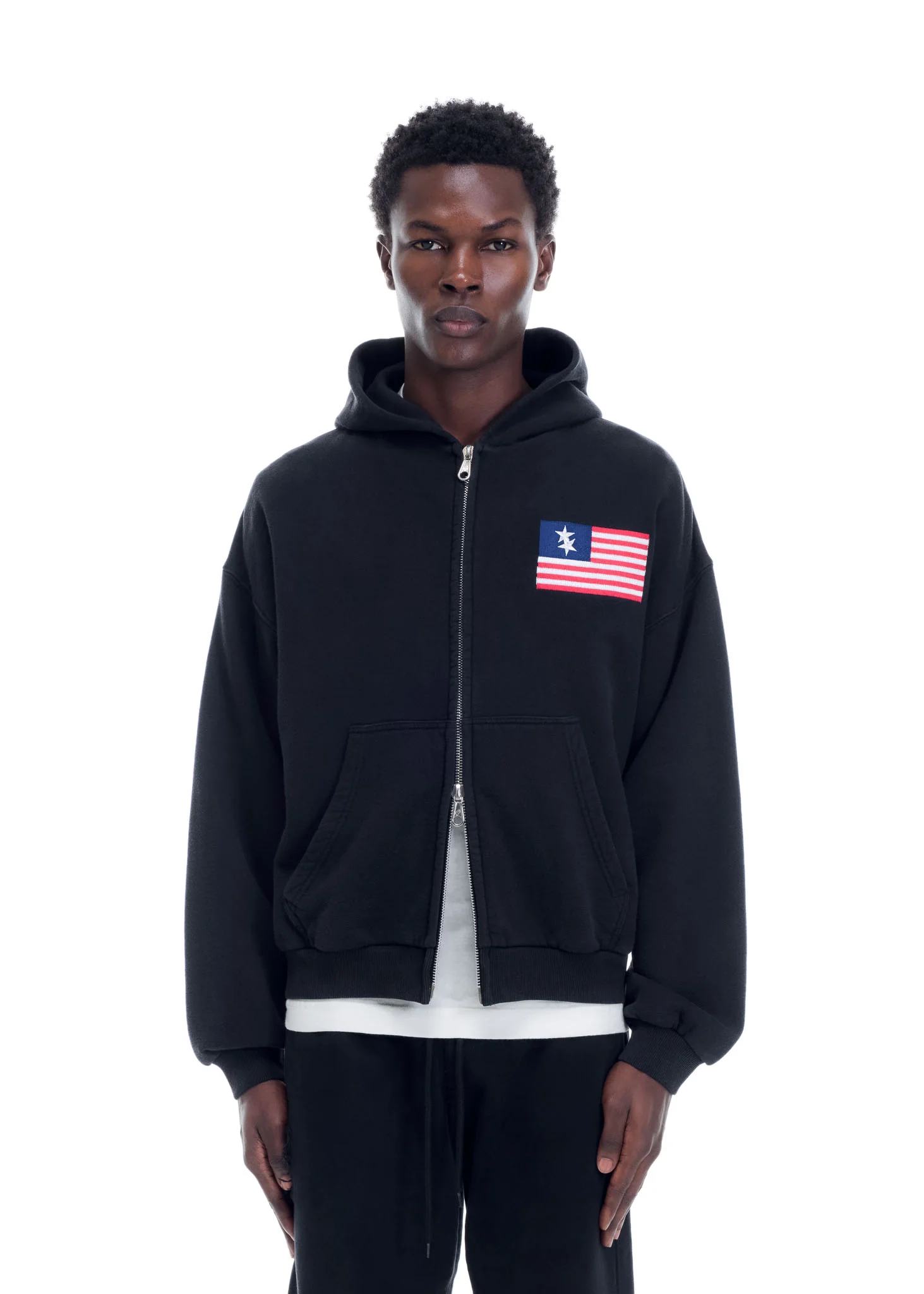 TWO STAR FLAG ZIPPED HOODIE - Image 5