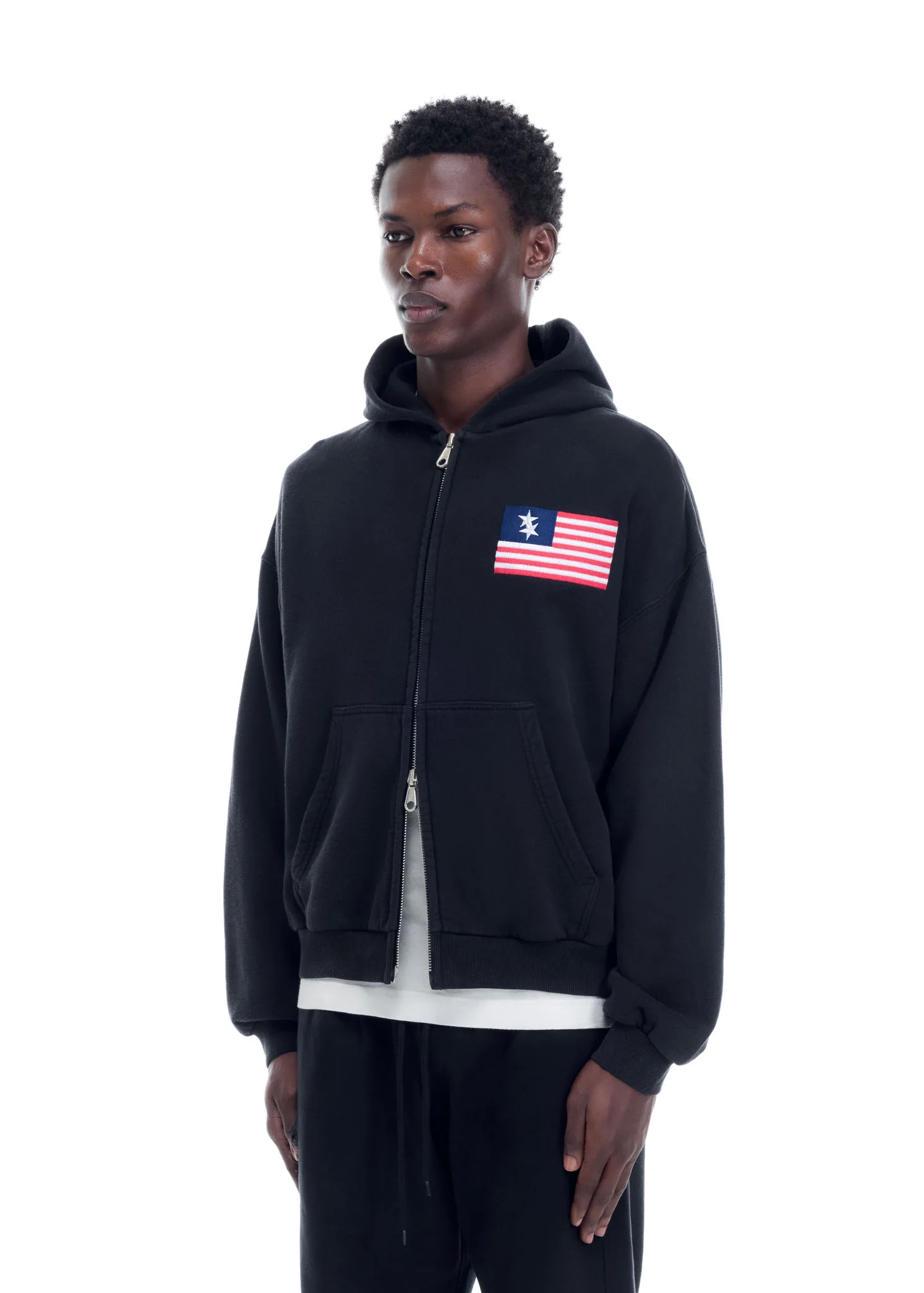 TWO STAR FLAG ZIPPED HOODIE - Image 6