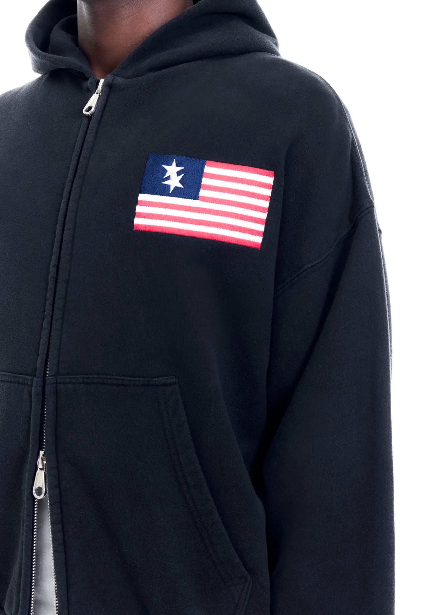 TWO STAR FLAG ZIPPED HOODIE - Image 8